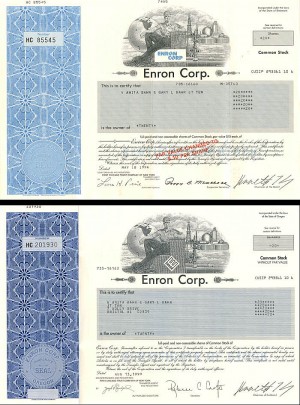 Enron Corporation - Stock Certificate